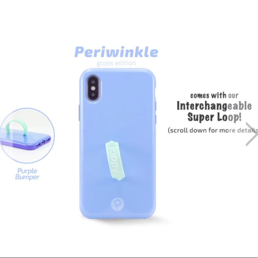 New, never used periwinkle loopy case XS PLUS
